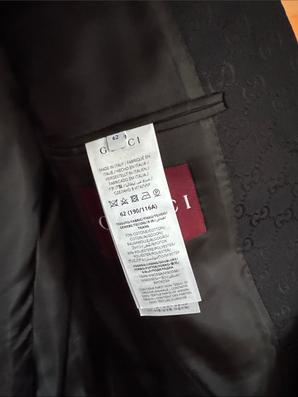 Gucci Black Tonal Monogram Men's Blazer - Picture 6 of 14